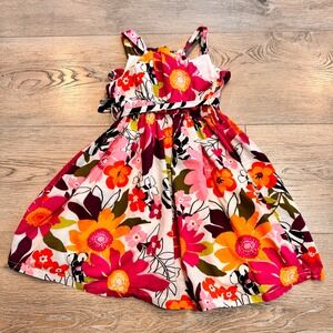 Gymboree Girls Floral Print Tank Top Dress‎ Size 3 or 3T Colorful Flowers Empire